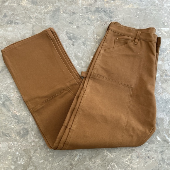 Round House USA Carpenter Pants Brown Duck Canvas 36x32 Workwear NWT